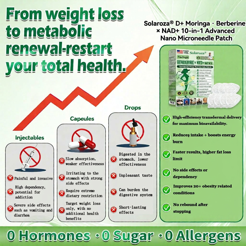 💫Official Store |🥇 Solaroza® Moringa & Berberine 10-IN-1 Advanced Nano Microneedle Patch (Once Daily, visible changes in 7 days) ✅ Obesity, Diabetes, Sleep Apnea, And Joint Issues